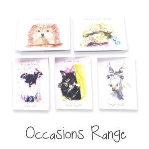 Cute animal greeting cards collection